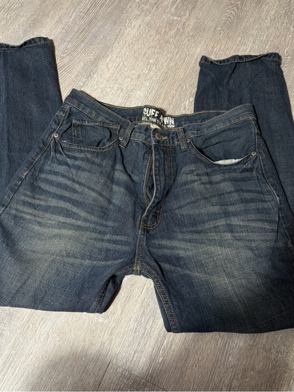 Ruff Hewn Men's Dark Blue Relaxed Fit Jeans